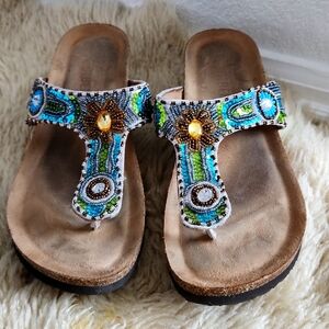 Women's Beadedeather Sandals
